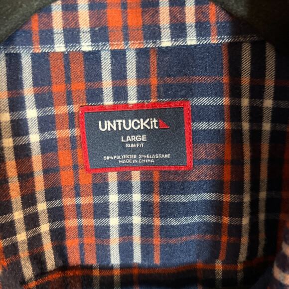 UNTUCKit Shirt Mens Large Slim Fit Plaid Trezari Comfort Casual Modern Corpcore - Picture 3 of 8